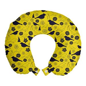 ABAKUHAUS Pájaro Amarillo Cojín de Viaje para Soporte de Cu…
