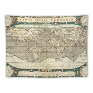 Póster de mapa del mundo vintage de 1595 impreso en tapiz d…