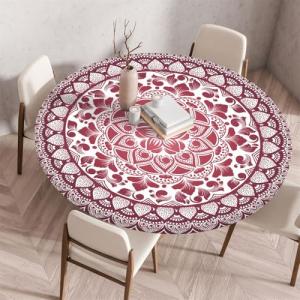 Chickwin Mantel Antimanchas Redondo, Estilo Mandala Mantel…