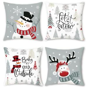 Bonhause Fundas Cojines Invierno 45 x 45 cm Funda de Almoha…