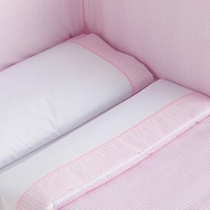 Sabanas 100% Algodón MAXICUNA 70X140 - CUADROS color ROSA (…