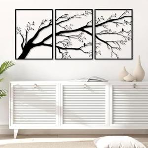 Conjunto de 3 grandes árbol de la vida de pared decorativa,…