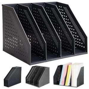 HAIYUU Revisteros A4, 4 Compartimentos Soporte Plegable arc…