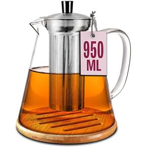 Tetera de Cristal con Filtro de Acero Inoxidable - Grande 9…