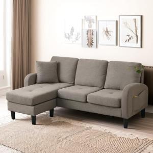 Cayipng Sofá esquinero en L con Chaise Longue,166 * 118 * 7…