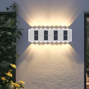 ALLOMN Pack de 4 Luces Solares de Pared para Jardín Exterio…