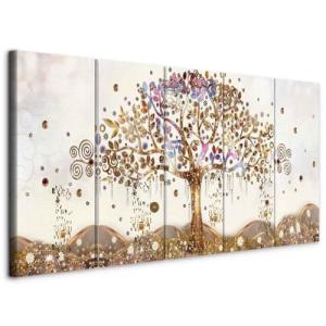 murando - Cuadro en Lienzo Arbol Klimt 200x80 cm 5 piezas -…