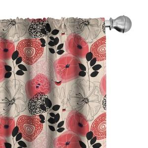 ABAKUHAUS Floral Juego de 2 Paños Cortinas, Resumen circund…