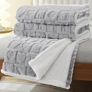 MANEMI Manta Sofa de Borrego, Manta Doble Cara Franela y Sh…