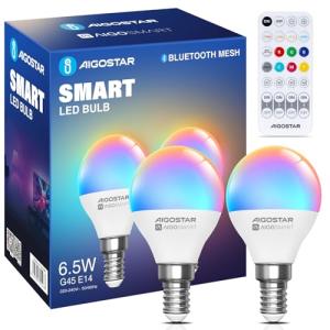 Aigostar Mesh- Bombilla inteligente Bluetooth Mesh, G45. 27…