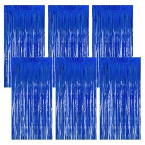 6 Piezas Azul Oscuro Cortina Decoracion Fiesta, 1m X 2m Cor…
