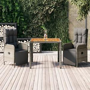 MOONAIRY Set Comedor de jardín 3 Piezas con Cojines, Conjun…