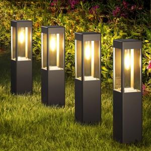 Joomer Luces Solares LED Exterior Jardin, 4 Packs Cuadradas…
