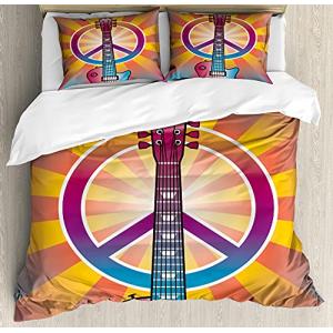 ABAKUHAUS Hippie Funda Nórdica, Guitarra Paz, Decorativo 2…