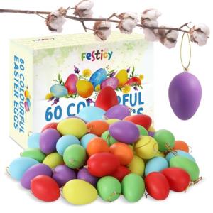 Festicy Huevos de Pascua para Decorar de plastico I 60 Piez…