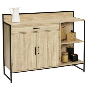 IDMarket – Aparador bajo de cocina 120 cm Detroit Plan de t…