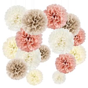 YBwanli 20 Piezas flores de papel decoracion,pompones de pa…