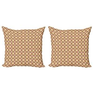 ABAKUHAUS Retro Set de 2 Fundas para Cojín, Colorido y geom…