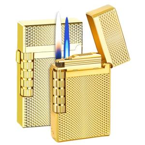 WIYETY Mechero dorado de doble llama, encendedor de gas rec…