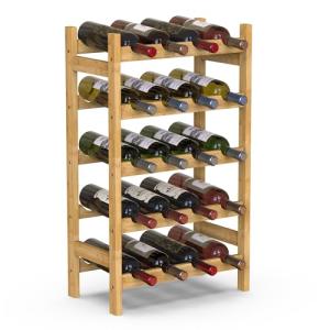 BAKAJI Botellero de Madera de bambú con 20 Compartimentos p…