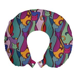 ABAKUHAUS Gato Cojín de Viaje para Soporte de Cuello, geomé…