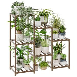 Bamworld Soporte para Plantas de 3 Pisos en Madera Marrón,…