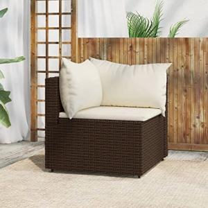 MOONAIRY Sofá de Esquina de jardín con Cojines, Sofa Exteri…
