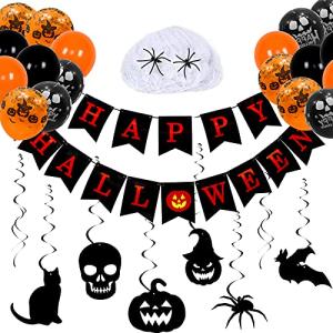 GRESATEK Halloween Fiestas Decoración Set, Happy Halloween…