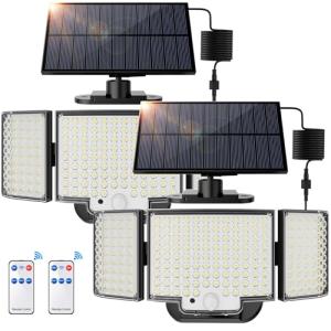 SIGRILL Luz Solar Exterior 212 LED, Focos Led Exterior Sola…