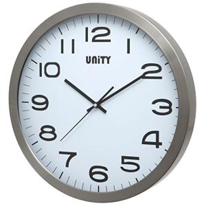 Reloj de Pared Unity Grande, Manhattan Metal, Plata, 40 cm