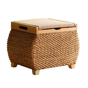 Taburete y Asiento de Almacenamiento Tejidos a Mano, Banco…