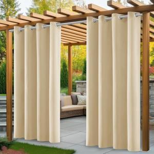 PITMT Cortinas Exterior Terraza, 2 Piezas Cortina Exterior…