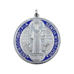 OVUNQUE PROTEGGIMI Medalla San Benito color plata con ganch…