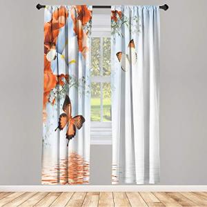 ABAKUHAUS Floral Juego de 2 Paños Cortinas, Tema de la Natu…