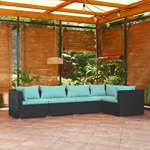MOONAIRY Set de Muebles de jardín 5 pzas y Cojines, Muebles…