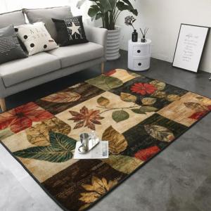 QIYI Alfombra floral roja de pelo corto, antideslizante, fl…