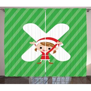 ABAKUHAUS Alfabeto de Navidad Cortinas, Optimista Niño X, S…