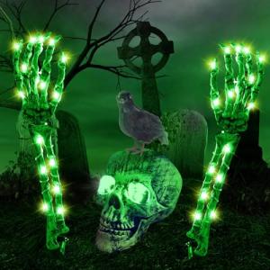 Halloween Decoración Esqueleto, 1* Iluminado Esqueleto Crán…