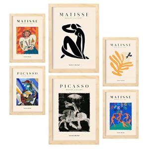 Nacnic Set de 6 Posters de Picasso y Matisse. Pinturas abst…
