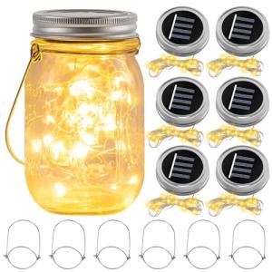 6 lámparas solares para exteriores, 30 bombillas LED de col…