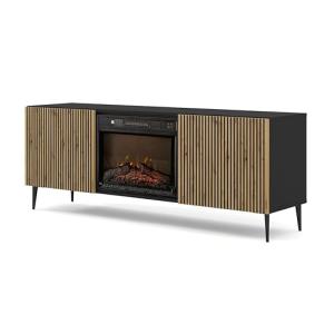Ravenna 2D - Mueble de TV con chimenea (170 x 42 x 63 cm, 2…