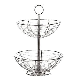 Frutero de mesa vintage plateado de metal para cocina Basic…