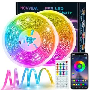 HOVVIDA Tira LED 30M, 30 LED/Metro, 2x15M, 24V RGB Luces, 9…