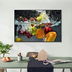 Frutas y verduras frescas en el agua Lienzo Impresión del a…