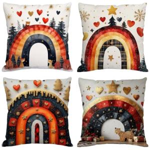 Funda Cojin 65x65 cm,Juego de 4 Fundas de Cojines Blanco Te…