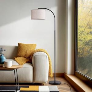 EDISHINE Lámpara de Pie Minimalista con Pantalla de Lino Be…