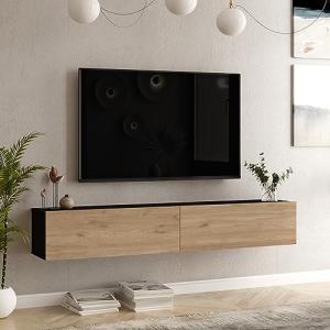[en.casa] Mueble TV Suspendido Mesa Tele de Pared con 2 Pue…