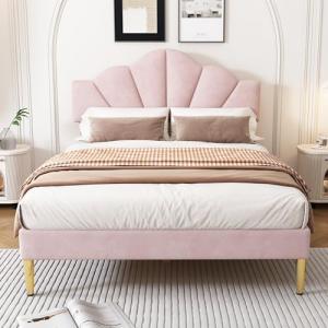 Moimhear Cama tapizada, cama de 140 x 200 cm, cama doble co…