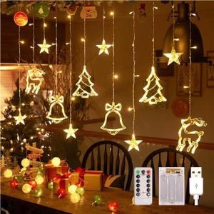 FemKey Cortina de Luces Navidad, 3.5M 120 LED Luces Cadena…