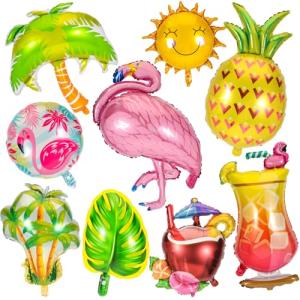 HOWAF Globos de Fiesta Hawaiana, 9 Piezas Globos de Alumini…